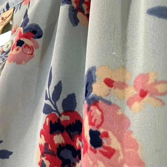 Faded Glory Turqiouse Button Up Floral Blouse Plus XXL Lightweight Multicolor - Picture 8 of 9